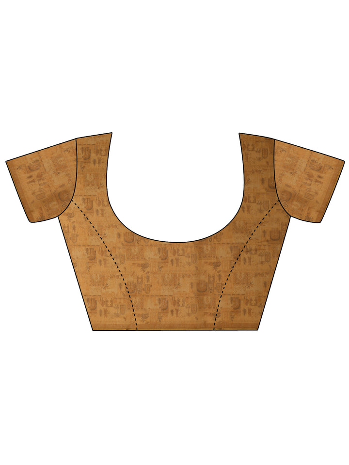 Mustard Bandhani Printed Silk Blend Saree With Unstitched Blouse Piece