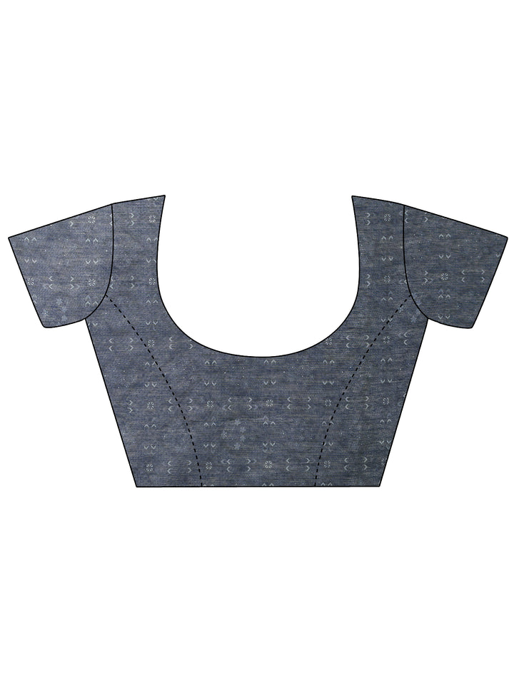 Multi Printed Silk Blend Saree With Unstitched Blouse Piece