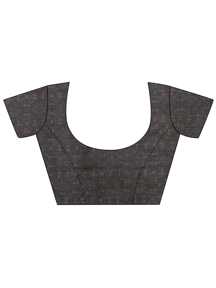 Multi Printed Silk Blend Saree With Unstitched Blouse Piece