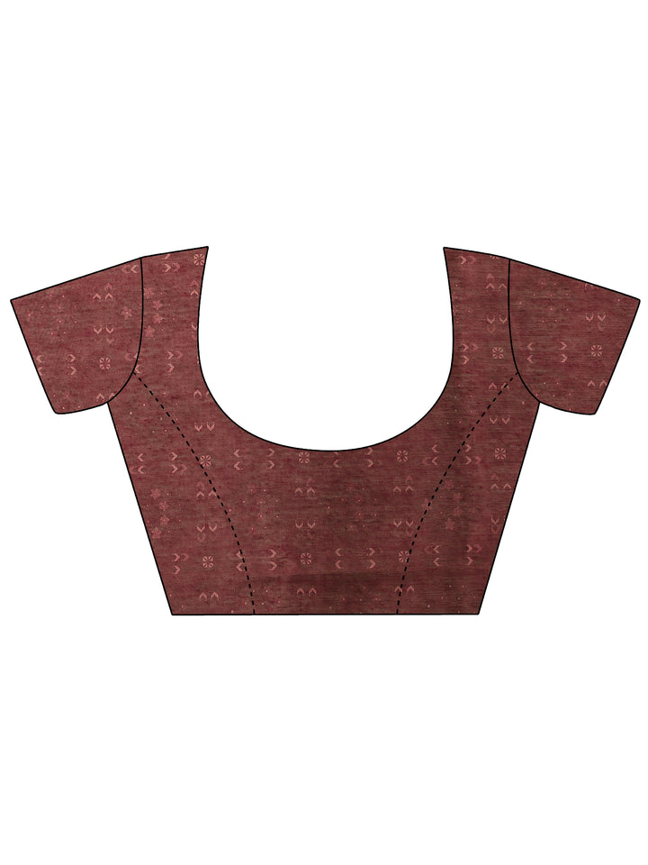 Multi Printed Silk Blend Saree With Unstitched Blouse Piece