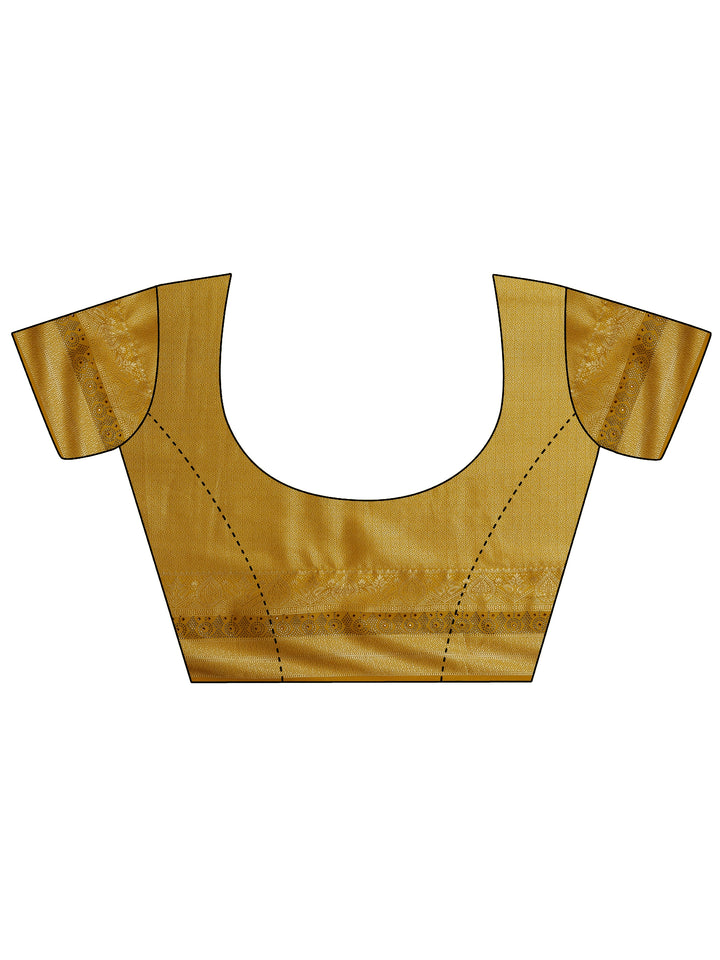 Yellow Woven Design Pure Georgette Saree With Unstitched Blouse Piece