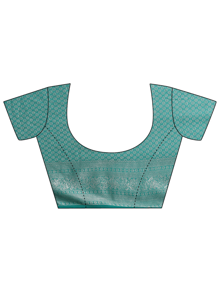 Green Woven Design Pure Georgette Saree With Unstitched Blouse Piece