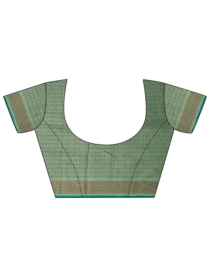 Green Woven Design Pure Georgette Saree With Unstitched Blouse Piece