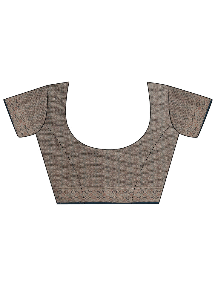 Navy Blue Woven Design Pure Georgette Saree With Unstitched Blouse Piece