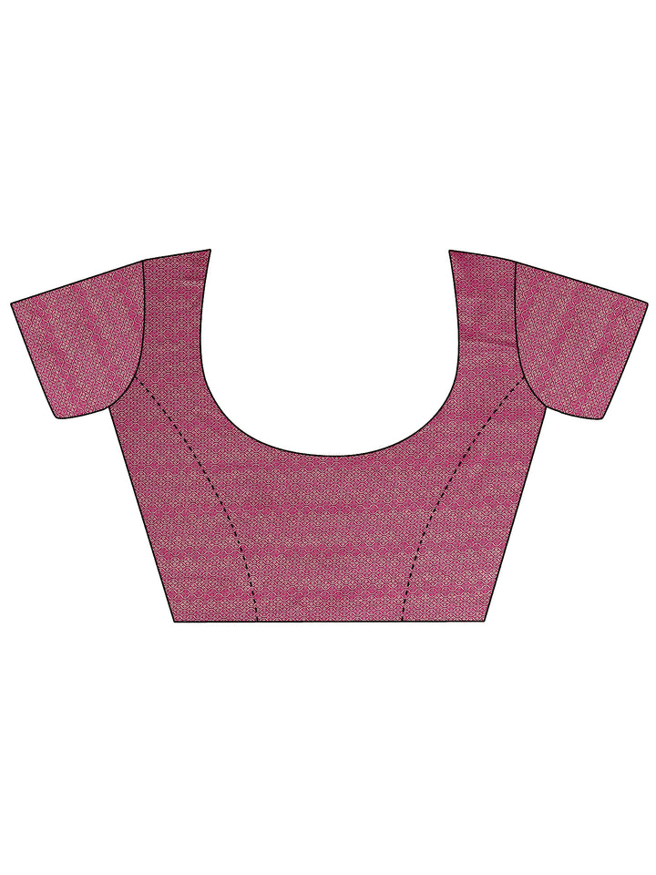 Pink Woven Design Pure Georgette Saree With Unstitched Blouse Piece