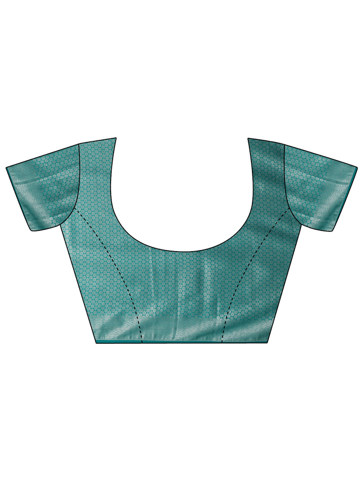 Green Woven Design Pure Georgette Saree With Unstitched Blouse Piece