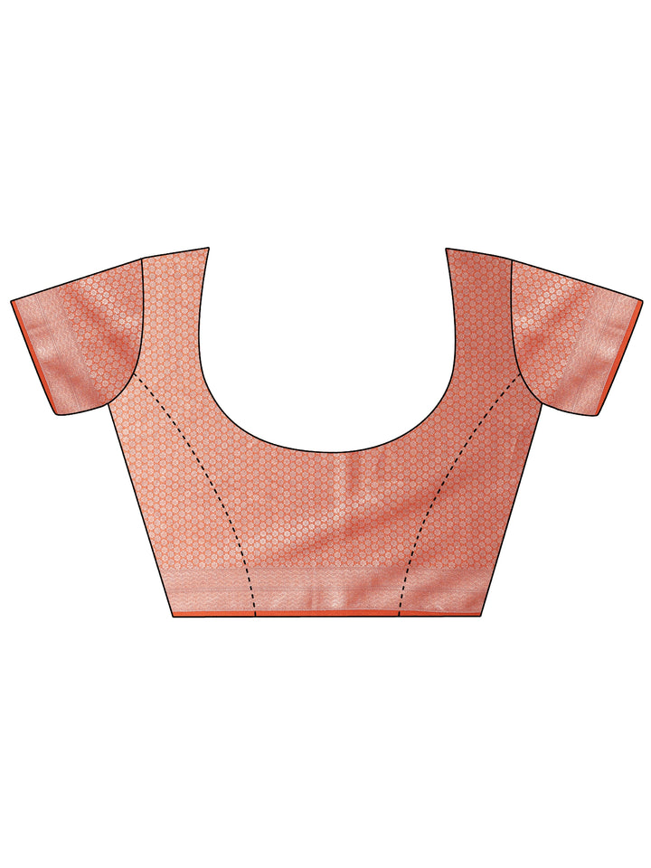 Orange Woven Design Pure Georgette Saree With Unstitched Blouse Piece