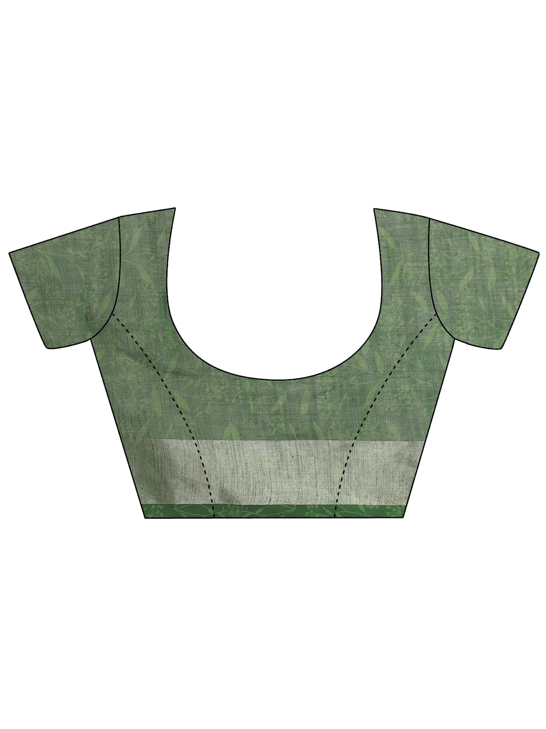 Multi Printed Linen Blend Saree With Unstitched Blouse Piece