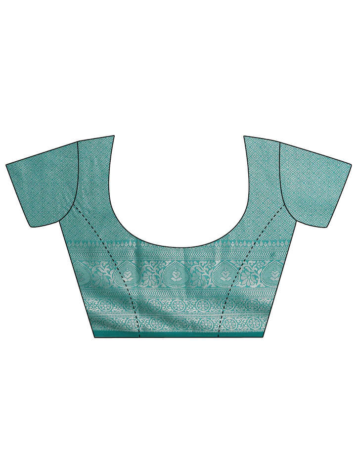 Green Woven Design Pure Georgette Saree With Unstitched Blouse Piece