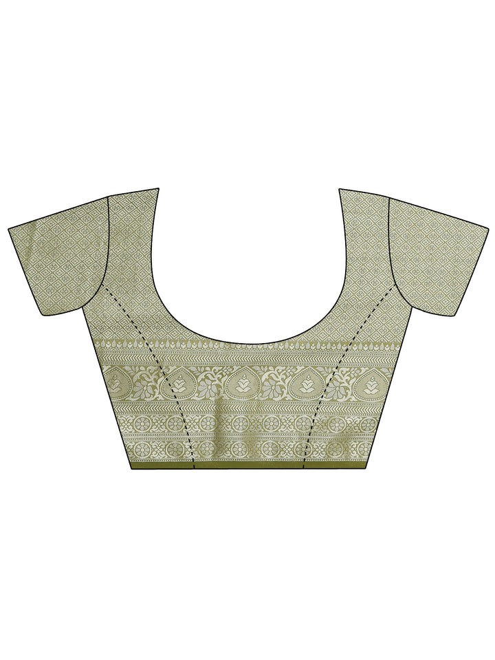 Green Woven Design Pure Georgette Saree With Unstitched Blouse Piece