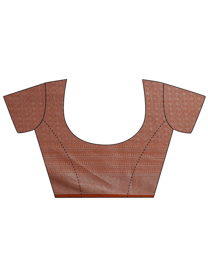 Orange Woven Design Pure Georgette Saree With Unstitched Blouse Piece