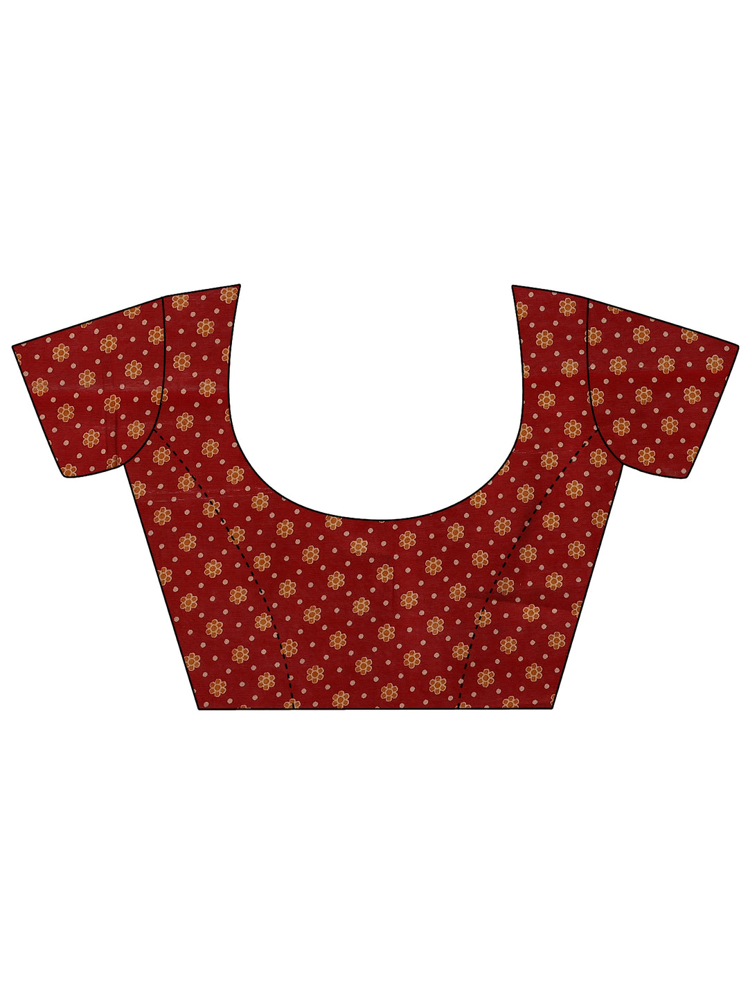 Mustard Printed Silk Blend Saree With Unstitched Blouse Piece