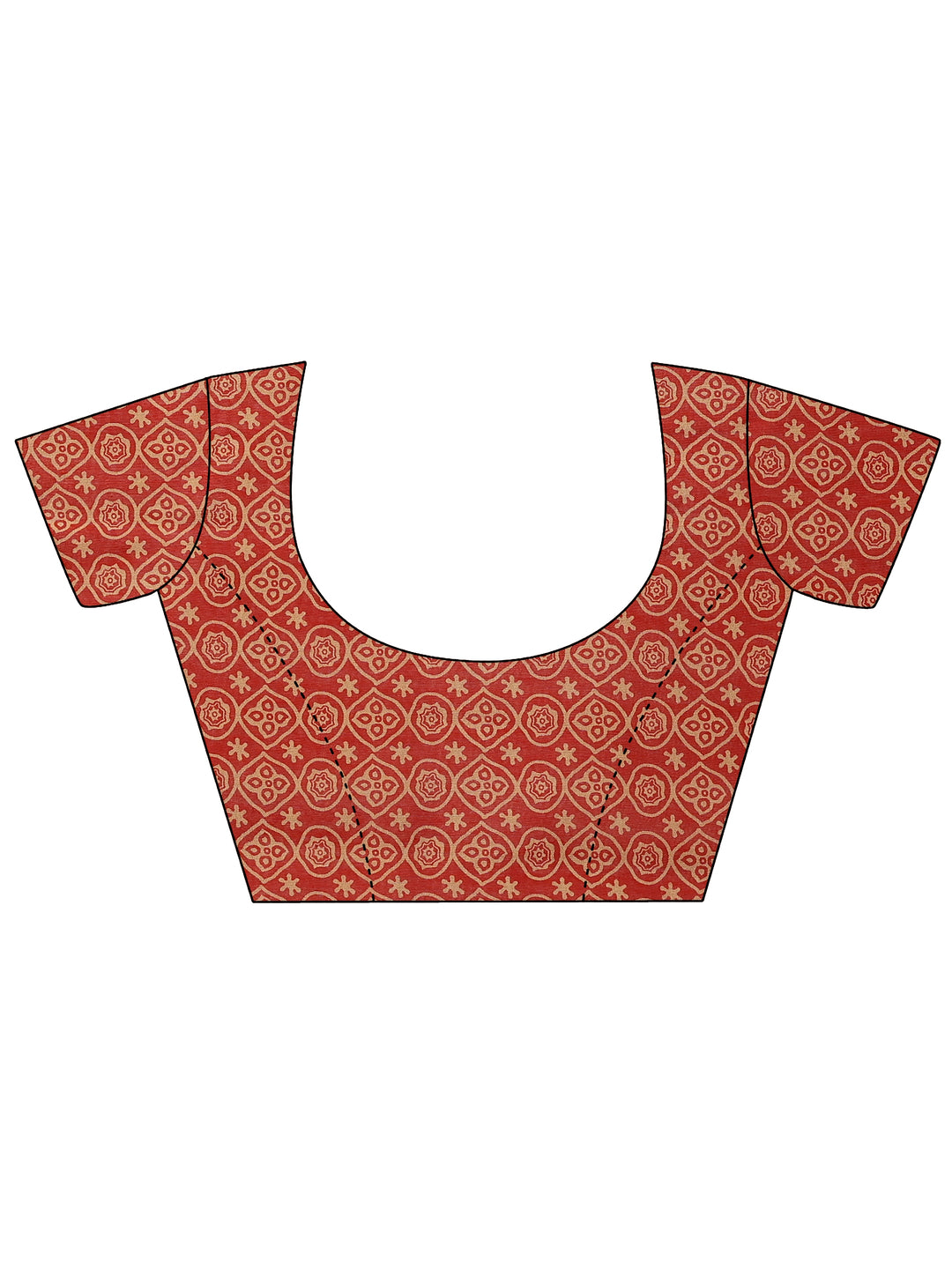 Navy Blue Printed Silk Blend Saree With Unstitched Blouse Piece