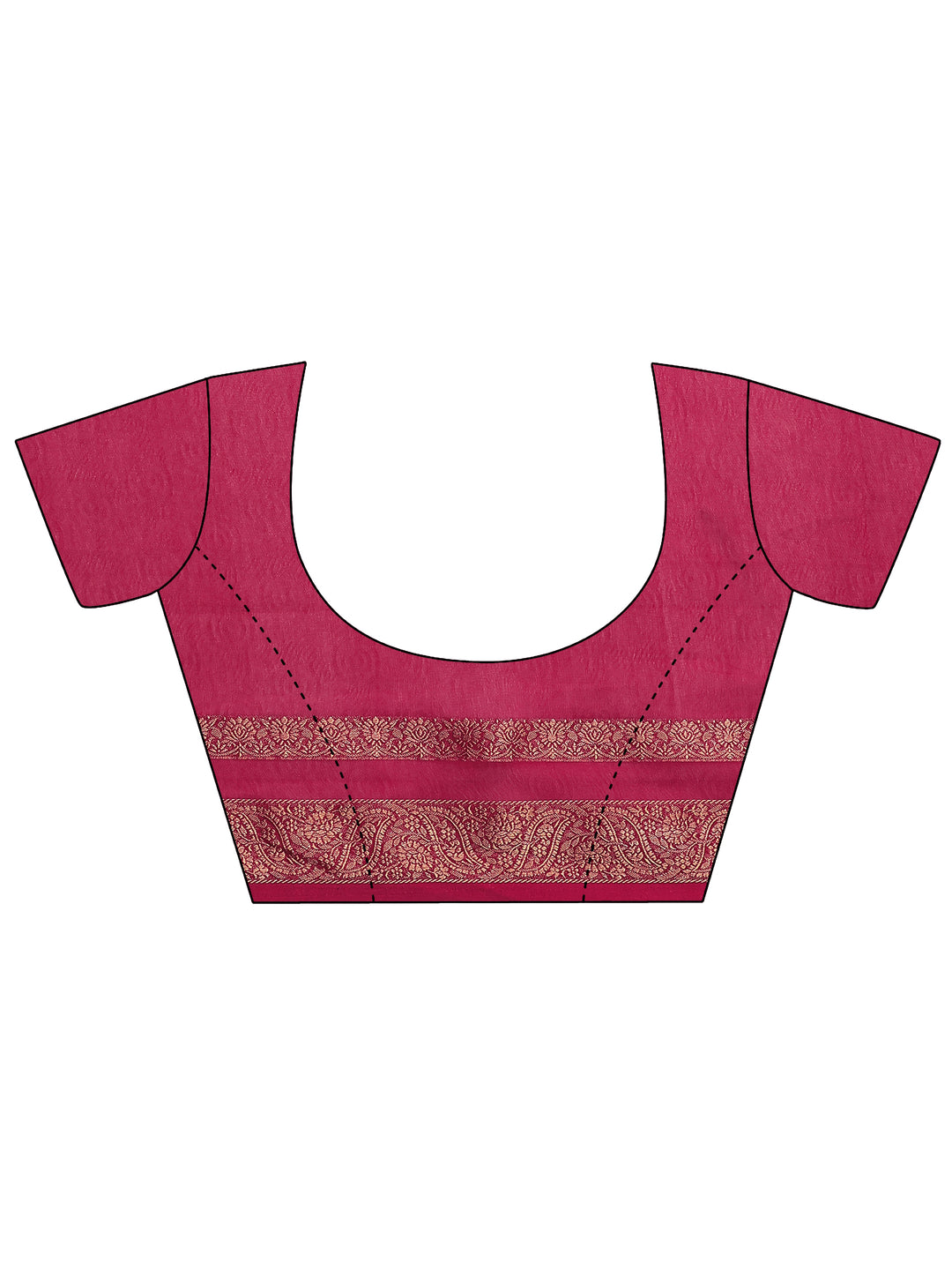 Pink Printed Silk Blend Saree With Unstitched Blouse Piece