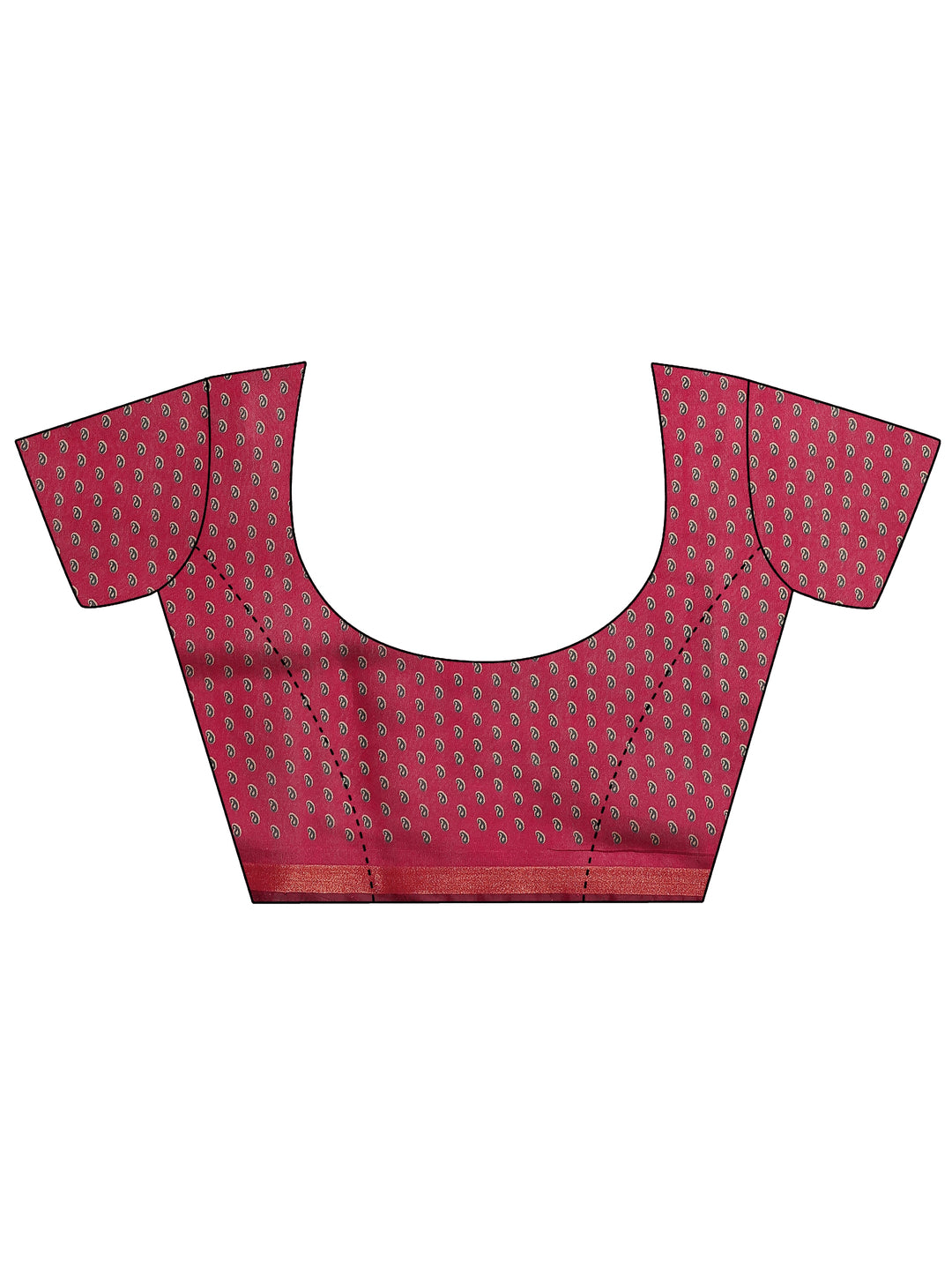 Teal Paisley Printed Silk Blend Saree With Unstitched Blouse Piece