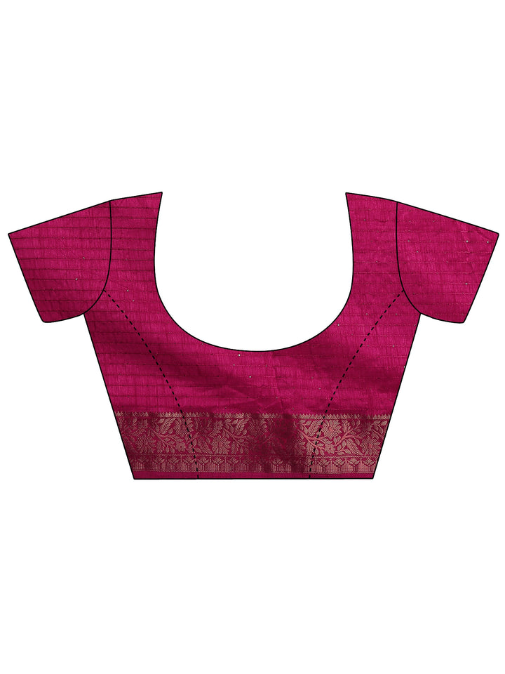 Pink Embellished Silk Blend Sarees With Unstitched Blouse Piece