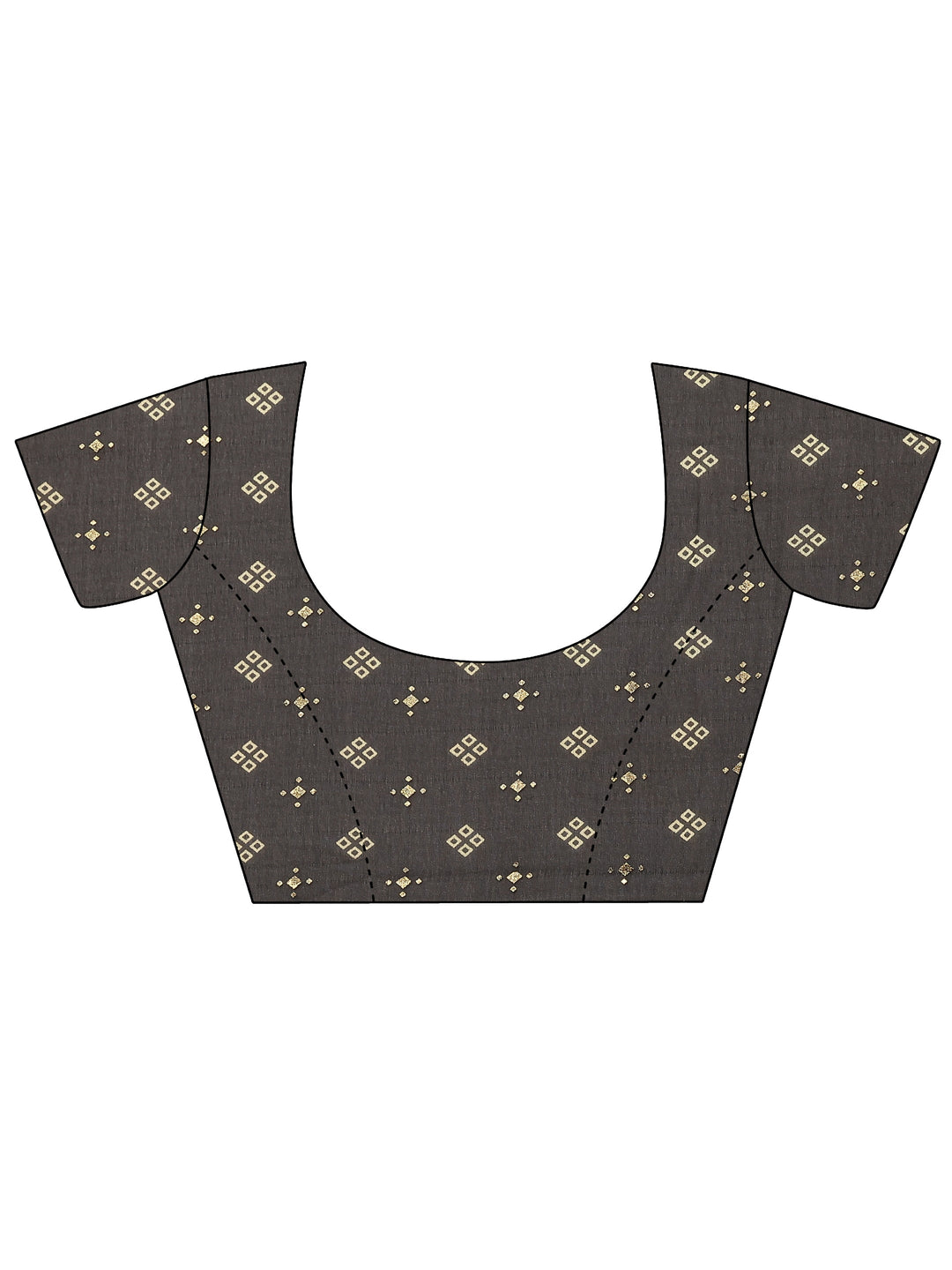 Black Printed Georgette Saree With Unstitched Blouse Piece