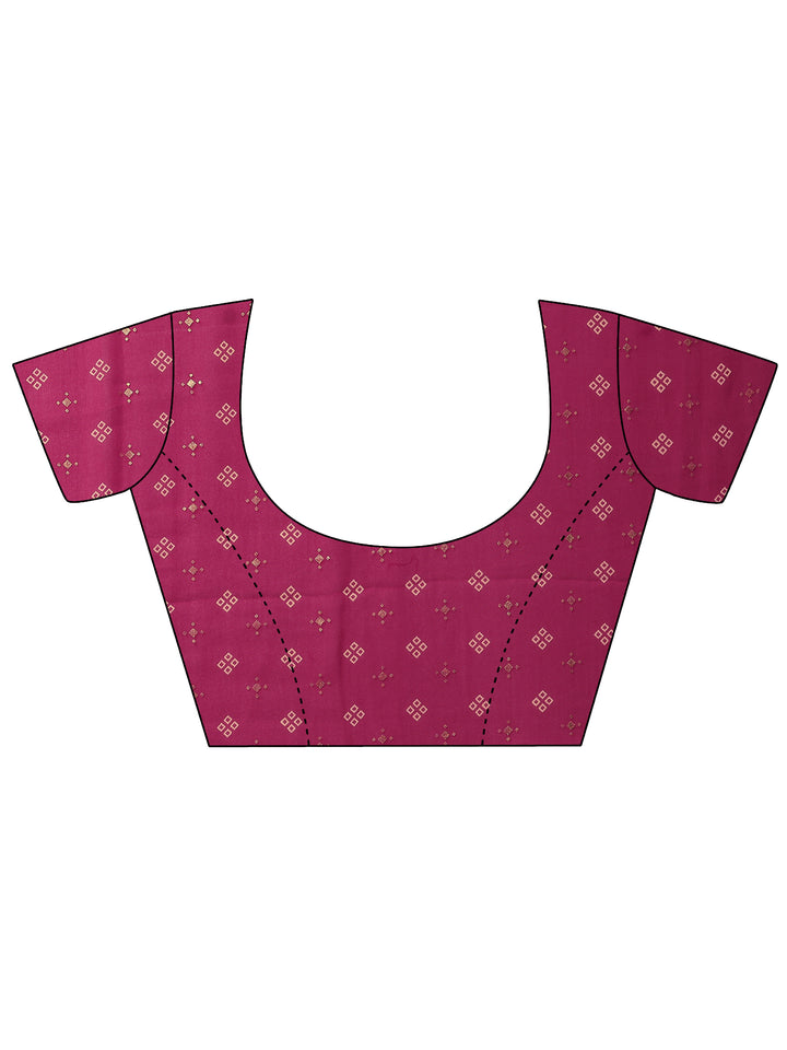 Pink Printed Georgette Saree With Unstitched Blouse Piece