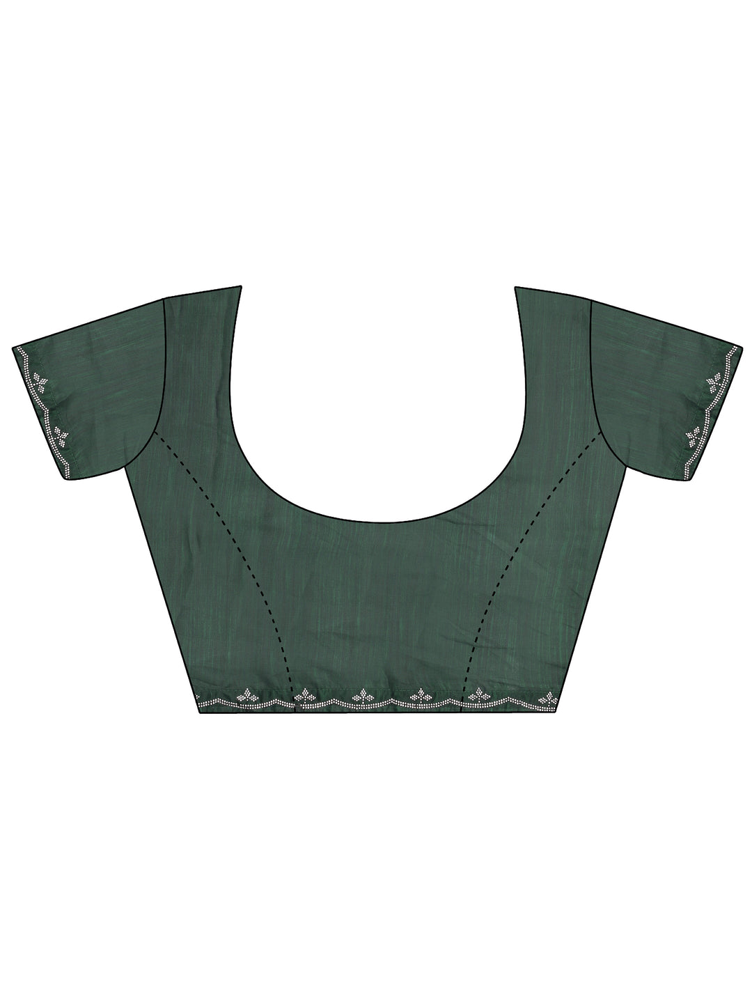 Green Leheriya Printed Satin Saree With Unstitched Blouse Piece