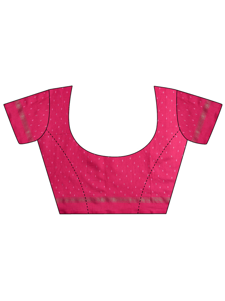 Off White Printed Silk Blend Saree With Unstitched Blouse Piece