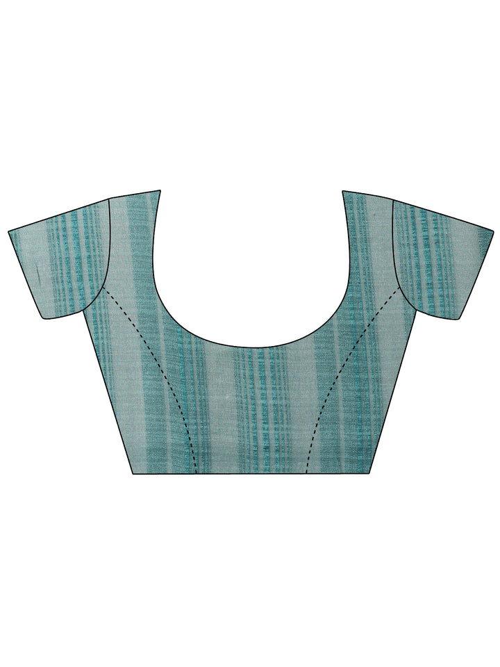 Blue Printed Georgette Saree With Unstitched Blouse Piece