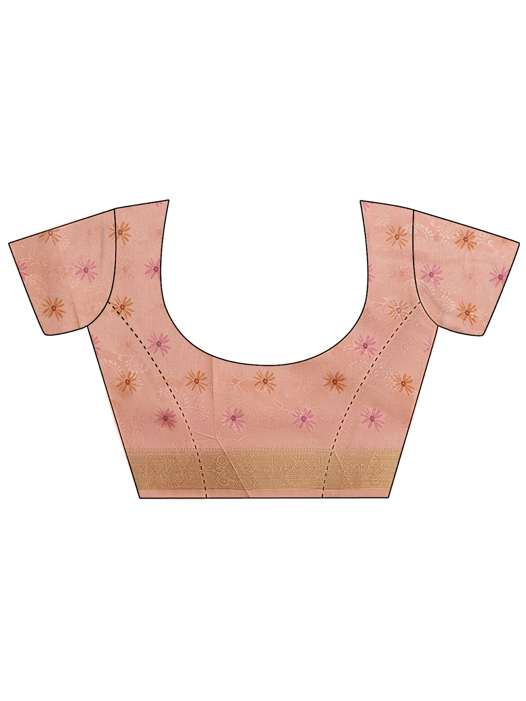 Green Geometric Printed Silk Blend Saree With Unstitched Blouse Piece