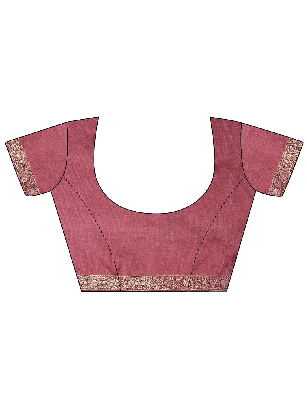 Pink Embellished Silk Blend Saree With Unstitched Blouse Piece