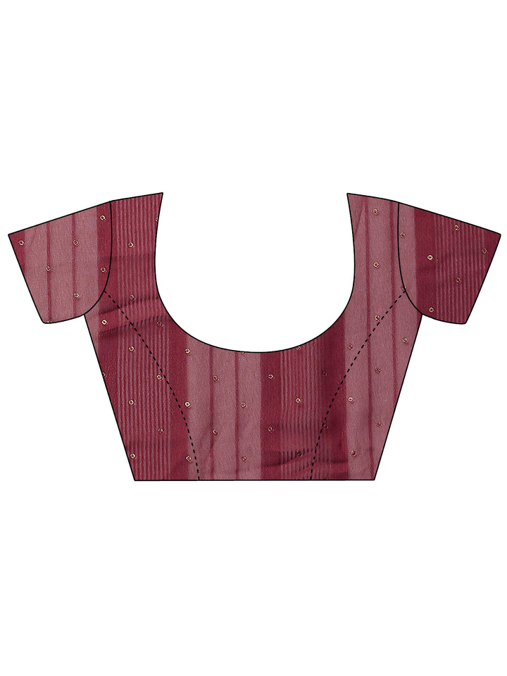 Maroon Bandhani Printed Georgette Saree With Unstitched Blouse Piece