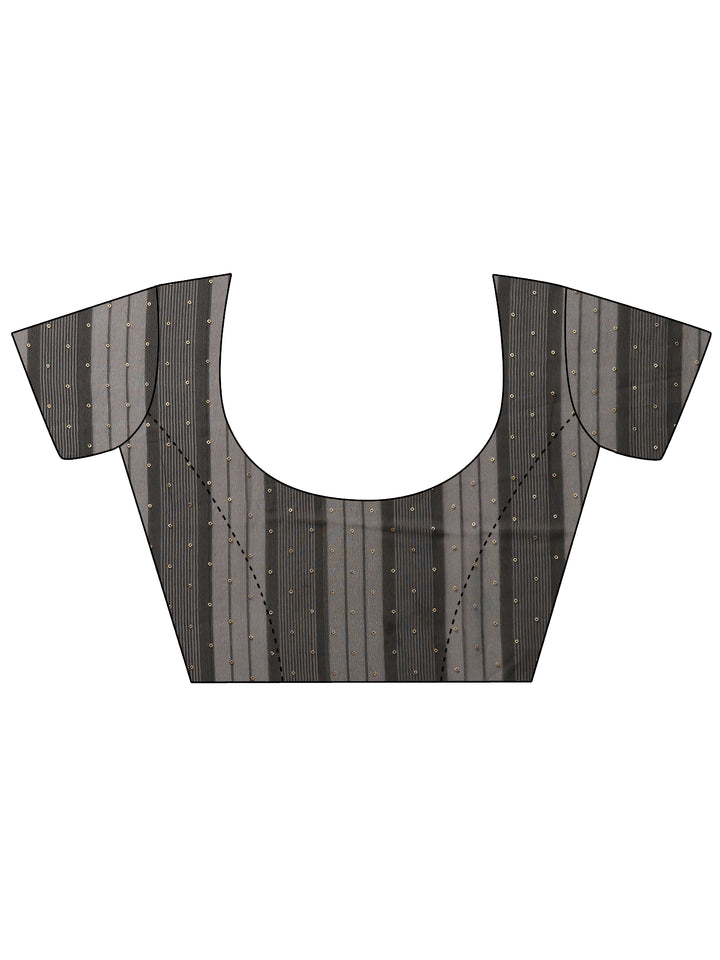 Black Bandhani Printed Georgette Saree With Unstitched Blouse Piece