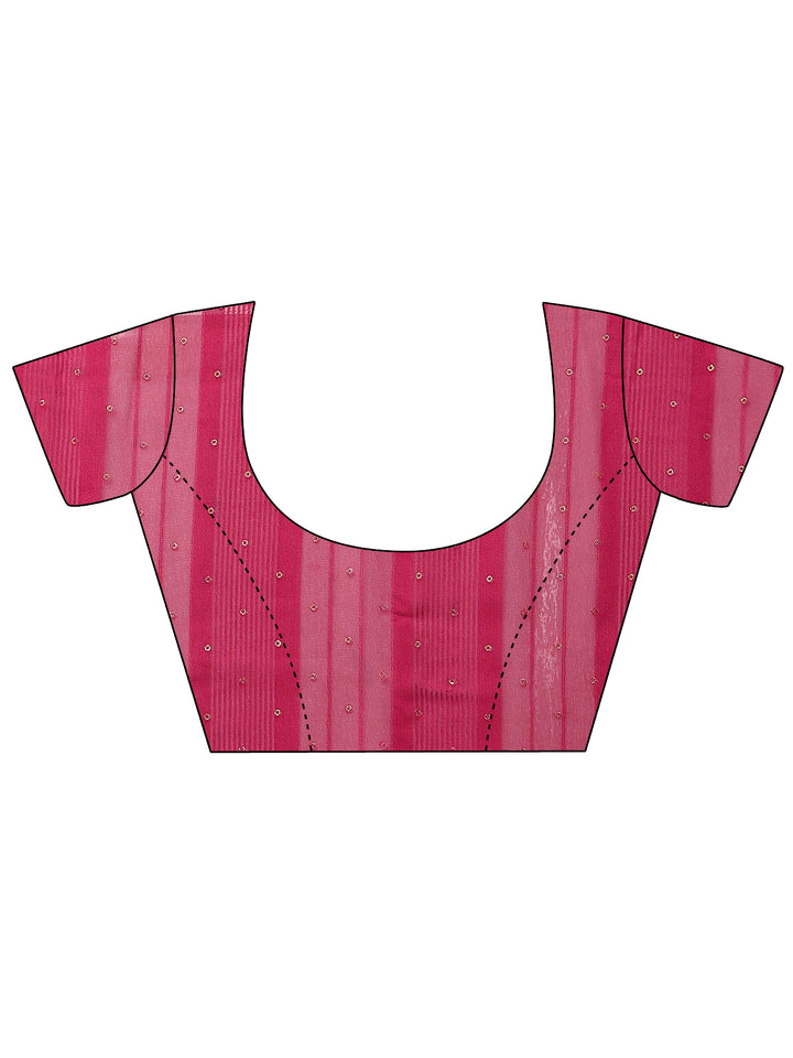 Pink Bandhani Printed Georgette Saree With Unstitched Blouse Piece