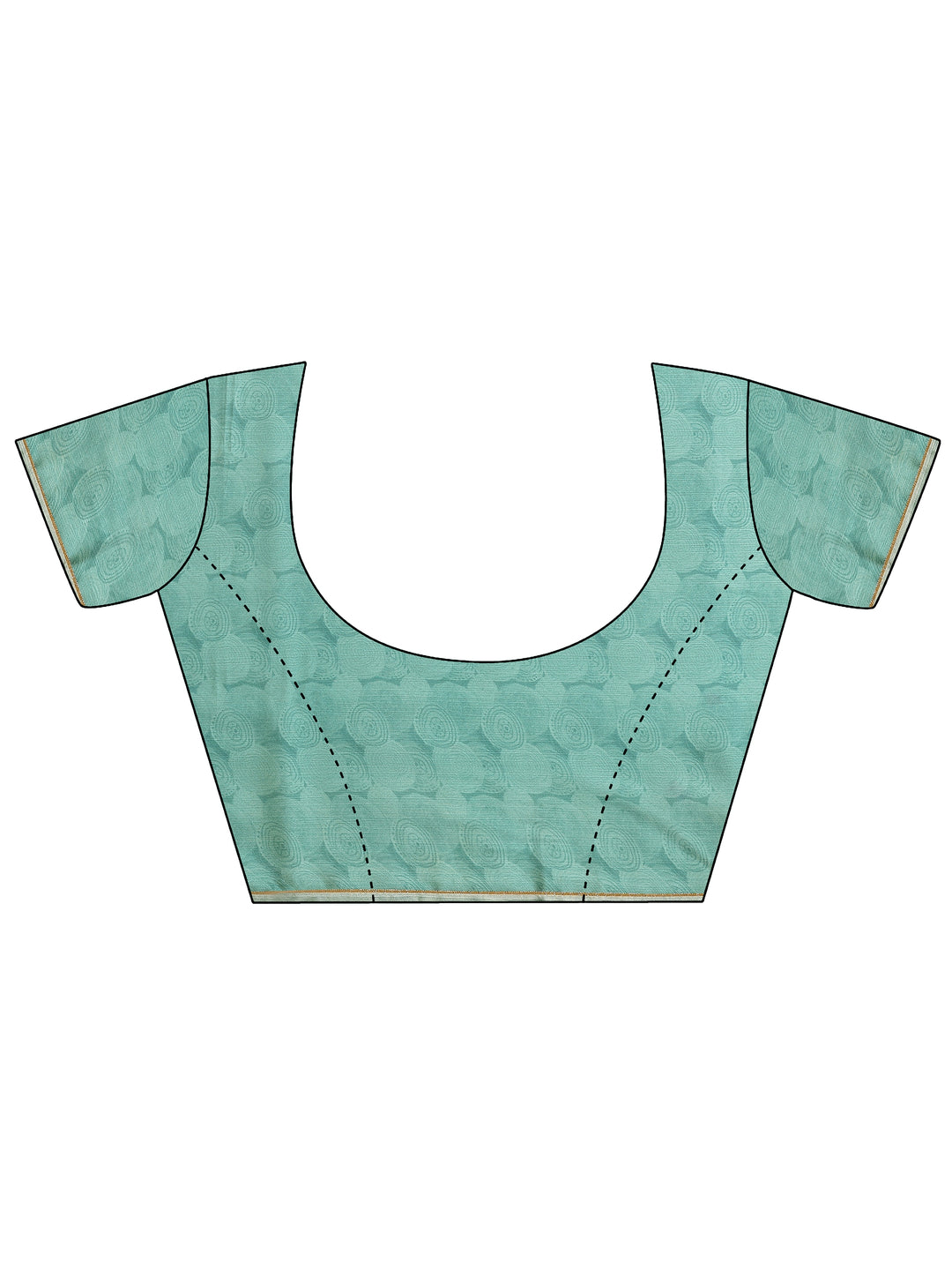 Green Printed Silk Blend Saree With Unstitched Blouse Piece