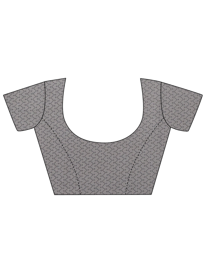 Grey Bandhani Printed Georgette Saree With Unstitched Blouse Piece