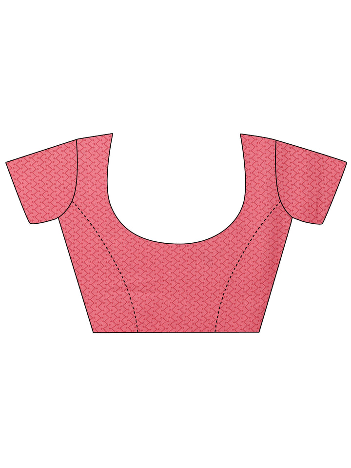 Pink Bandhani Printed Georgette Saree With Unstitched Blouse Piece