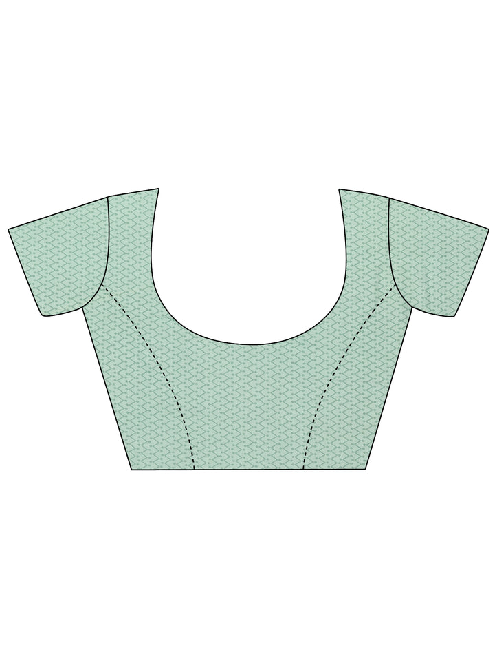 Green Bandhani Printed Georgette Saree With Unstitched Blouse Piece