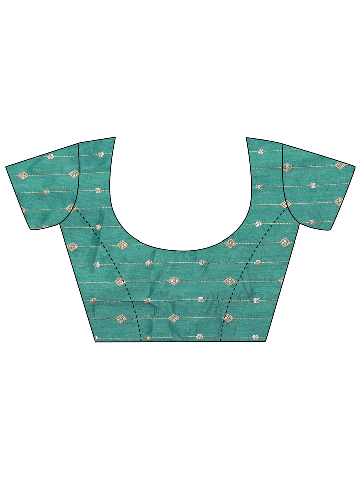 Green Bandhani Printed Georgette Saree With Unstitched Blouse Piece