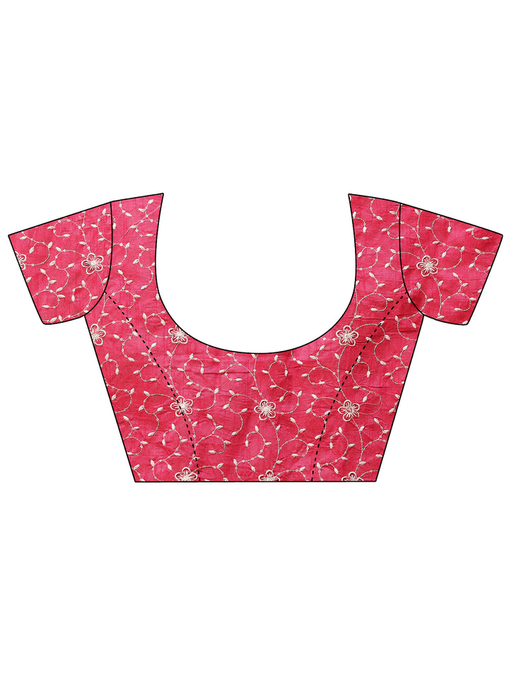 Pink Bandhani Printed Georgette Saree With Unstitched Blouse Piece