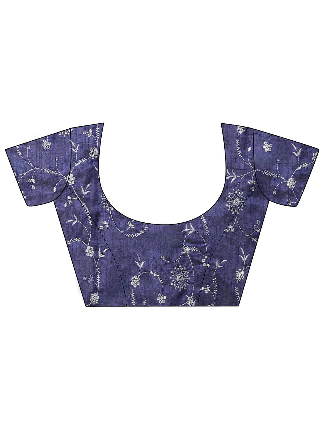 Navy Blue Printed Georgette Saree With Unstitched Blouse Piece