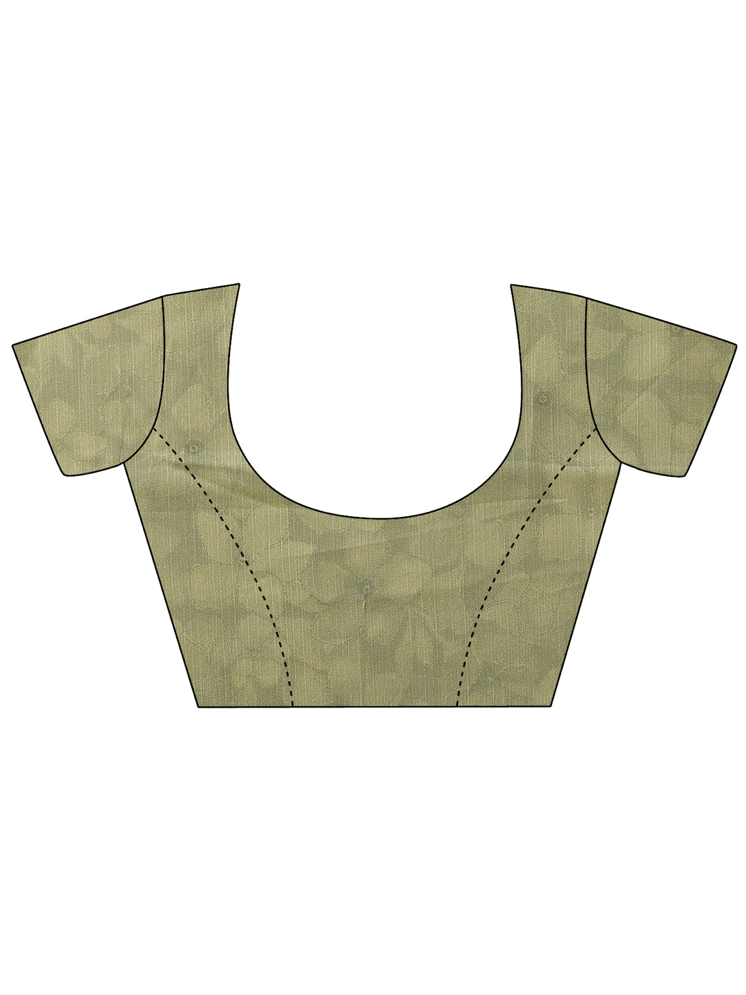 Green Printed Silk Blend Saree With Unstitched Blouse Piece