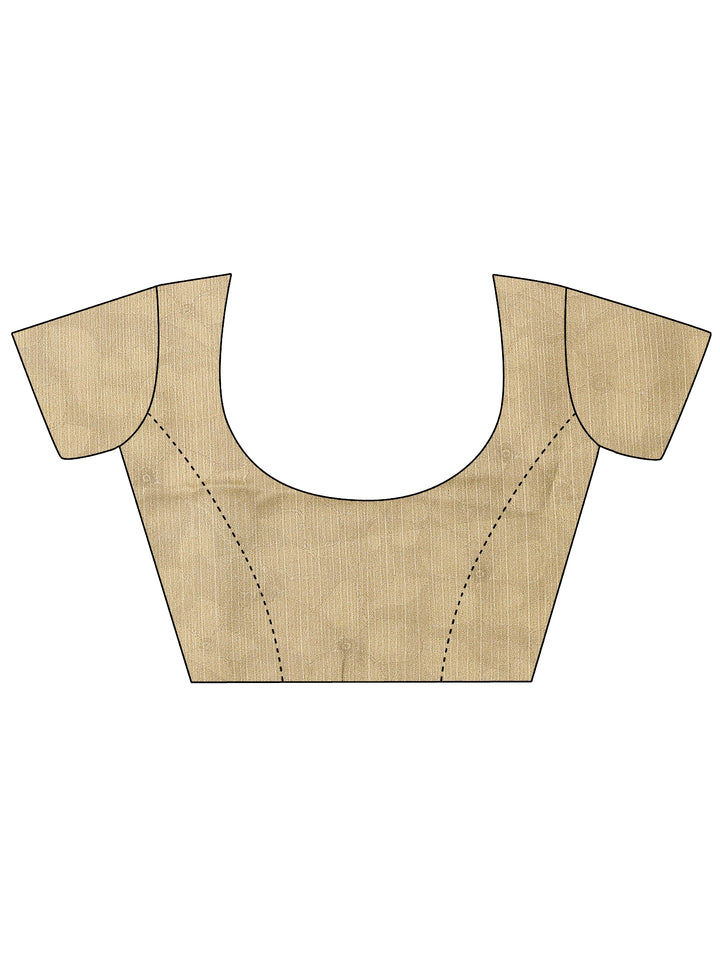 Green Printed Silk Blend Saree With Unstitched Blouse Piece