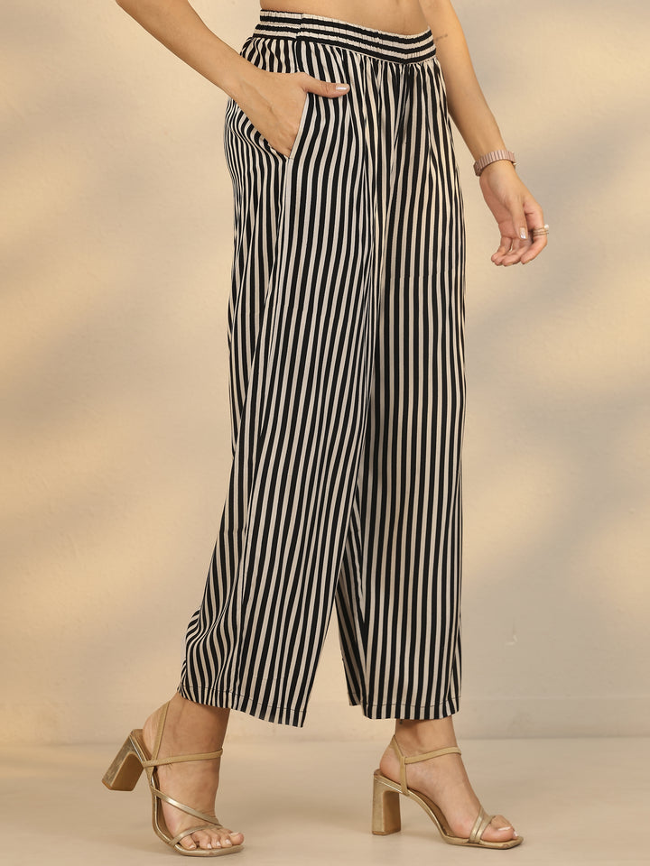 Black Printed Silk Blend Straight Kurta Set