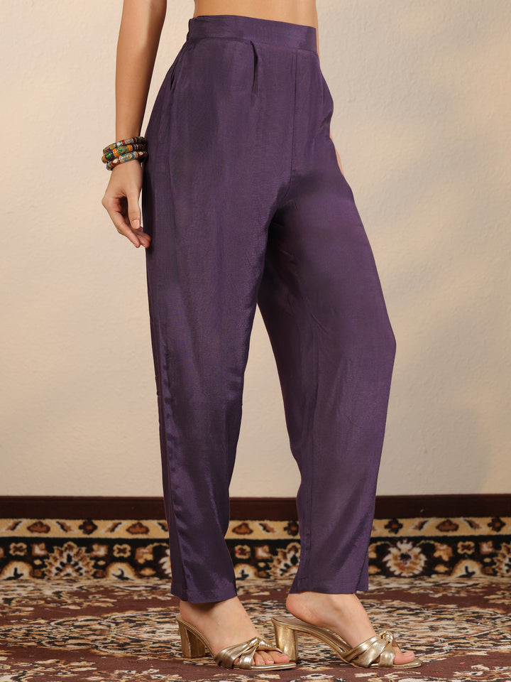 Blue Printed Crepe Straight Suit Set With Dupatta