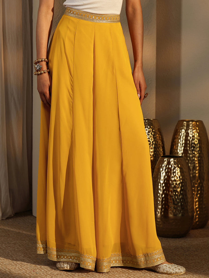 Libas Art Mustard Printed Cotton Blend Co-Ord Set