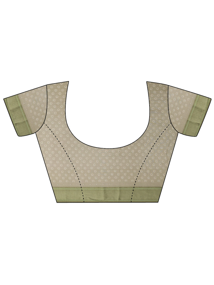 Green Bandhani Printed Georgette Saree With Unstitched Blouse Piece