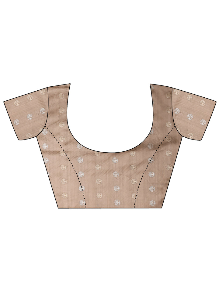 Green Printed Silk Blend Saree With Unstitched Blouse Piece