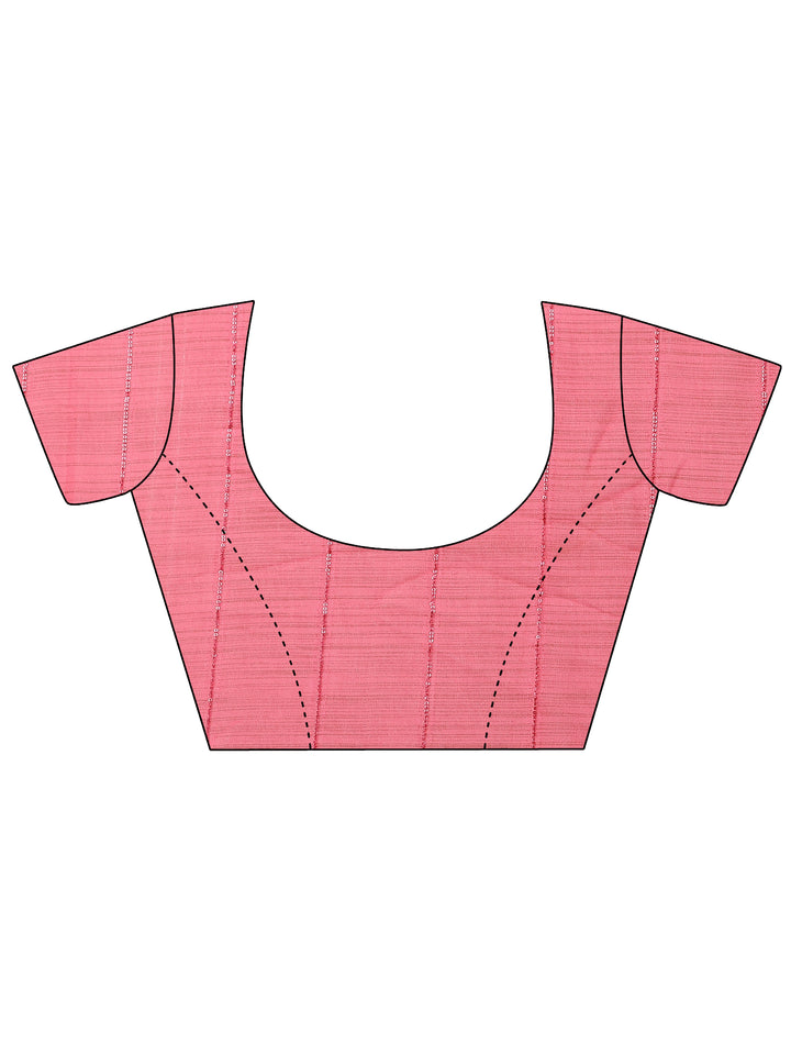 Pink Printed Georgette Saree With Unstitched Blouse Piece