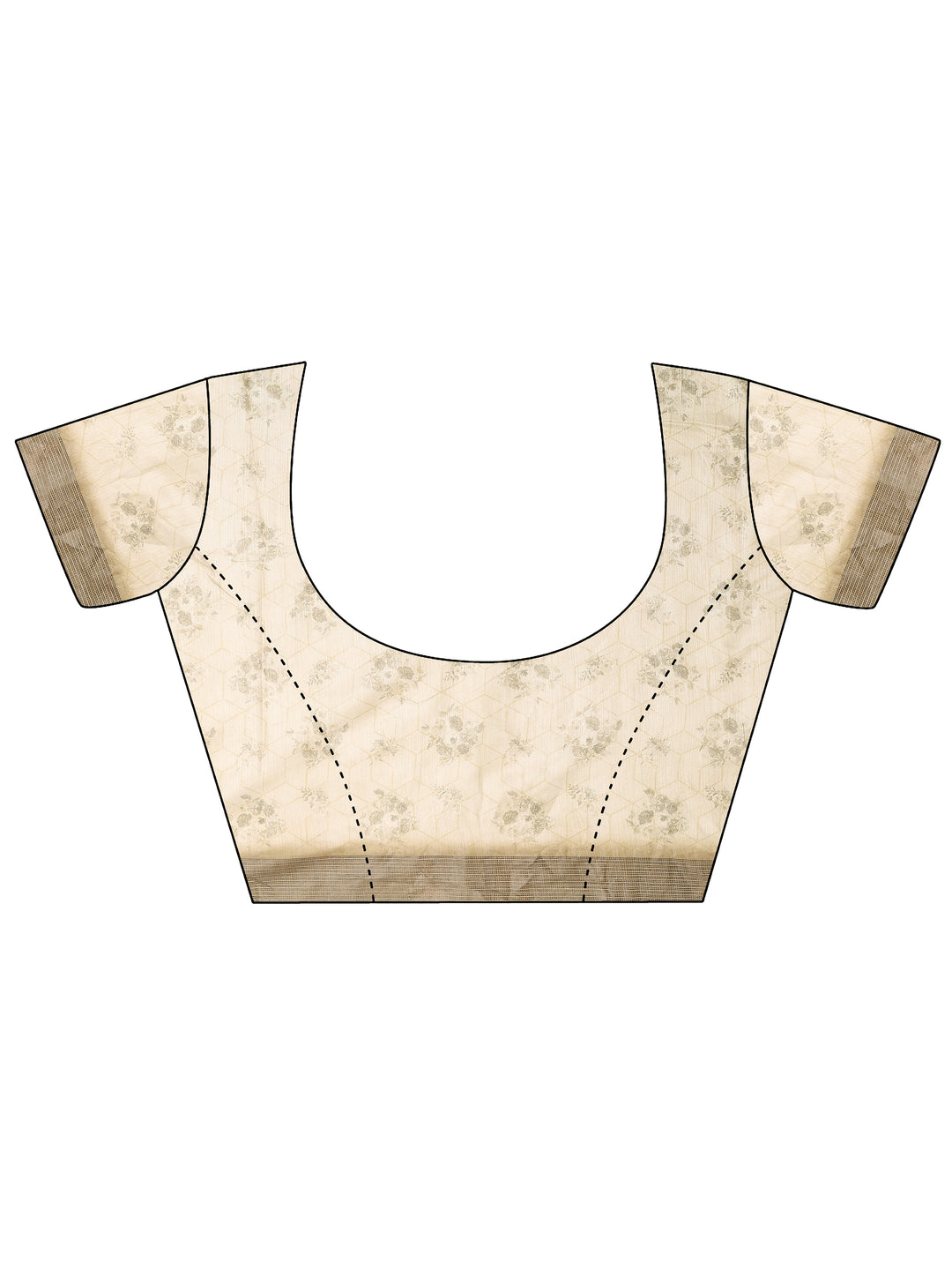 Green Printed Silk Blend Saree With Unstitched Blouse Piece