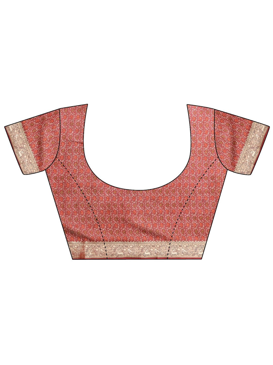 Mustard Printed Silk Blend Saree With Unstitched Blouse Piece