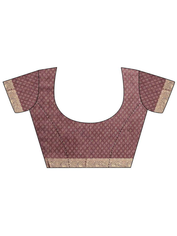 Green Printed Silk Blend Saree With Unstitched Blouse Piece