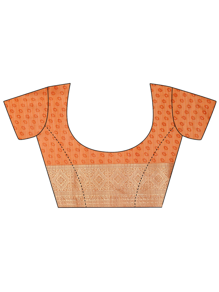 Multi Printed Silk Blend Saree With Unstitched Blouse Piece