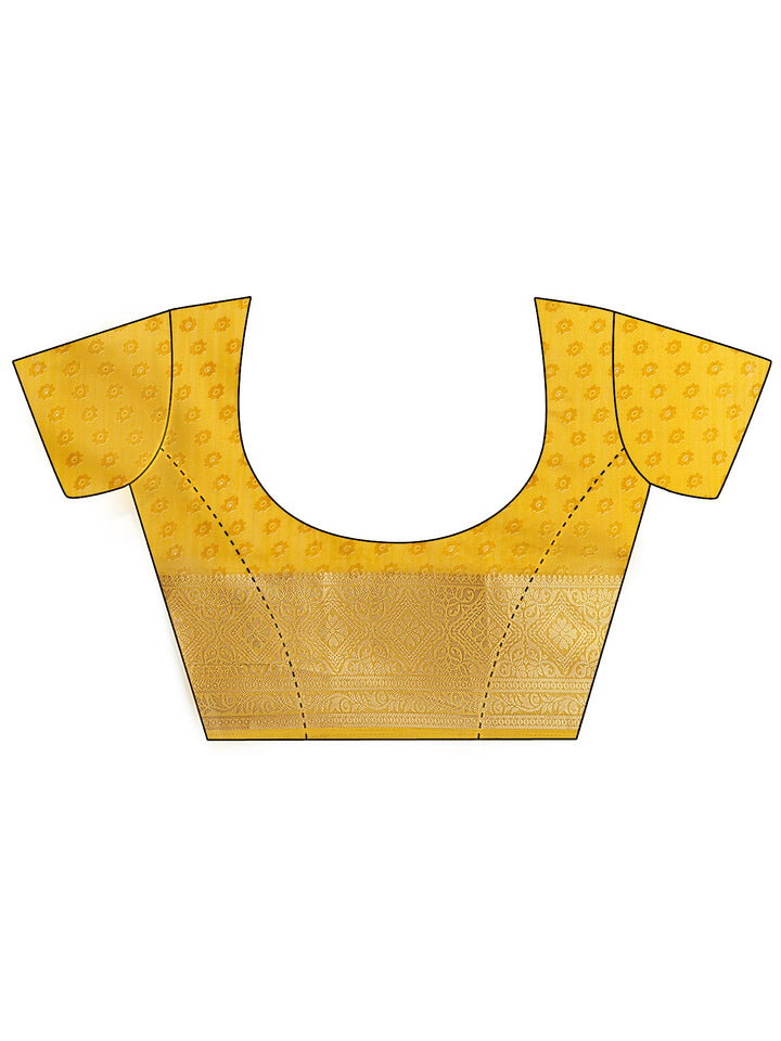 Multi Printed Silk Blend Saree With Unstitched Blouse Piece